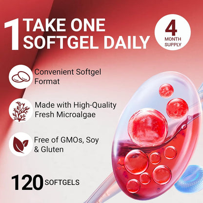 Astaxanthin 12mg Antioxidant Supplements, 120 Softgels