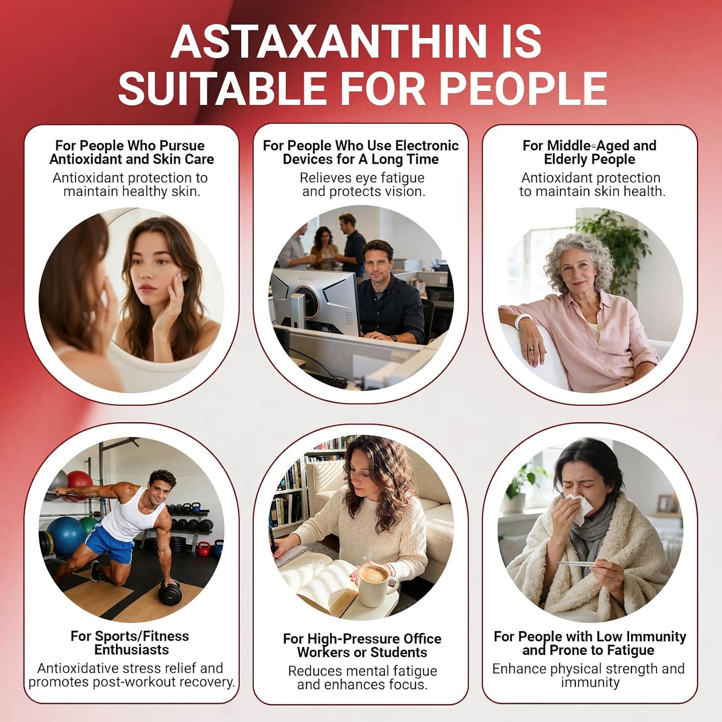Astaxanthin 12mg Antioxidant Supplements, 120 Softgels
